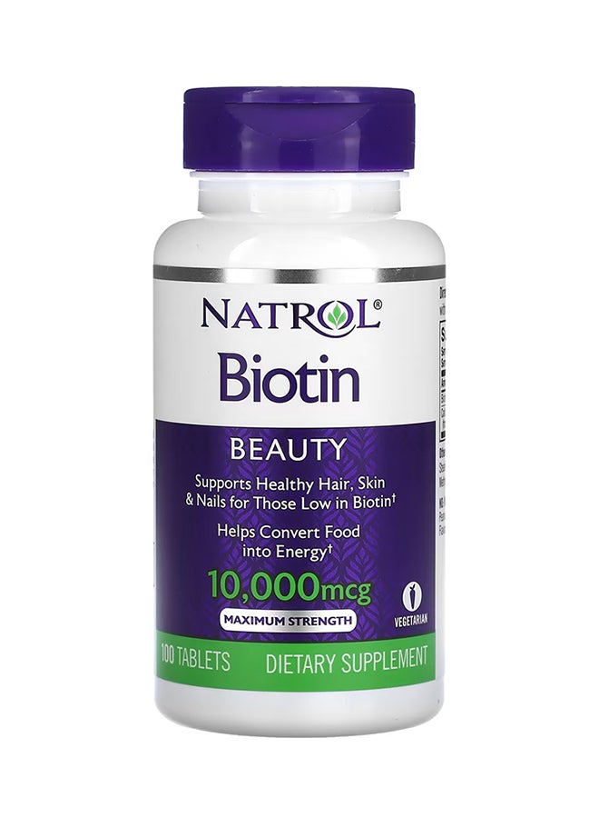 Natrol Biotin Maximum Strength Dietary Supplement 100 Tablets - Image 1